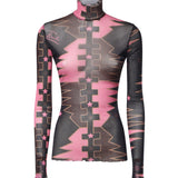 Top in tulle stampa Valdimontone 6UJM18 6U839050 PUCCI 