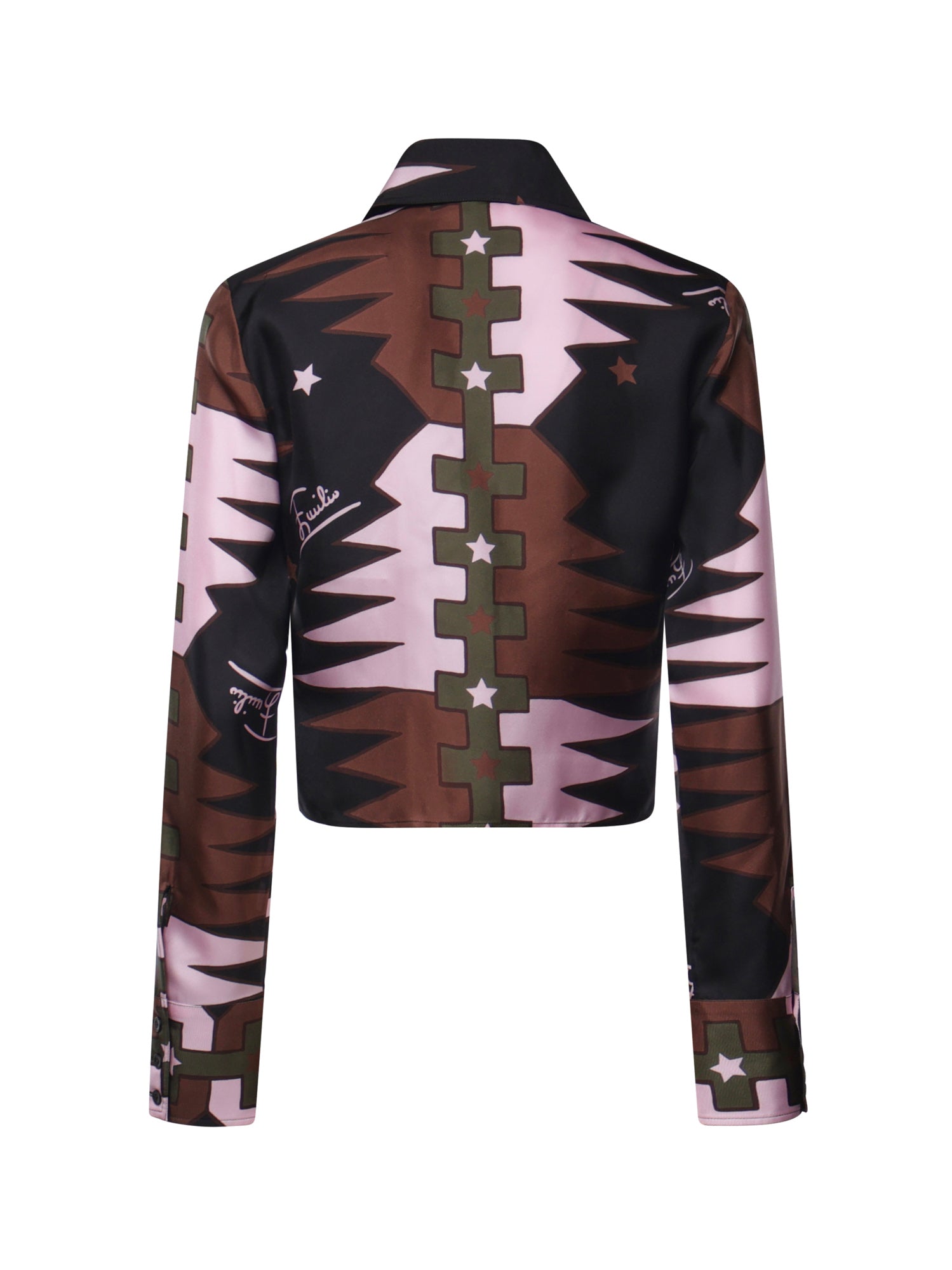 Camicia cropped in seta stampa Valdimontone 6URJ15 6U831052 PUCCI 
