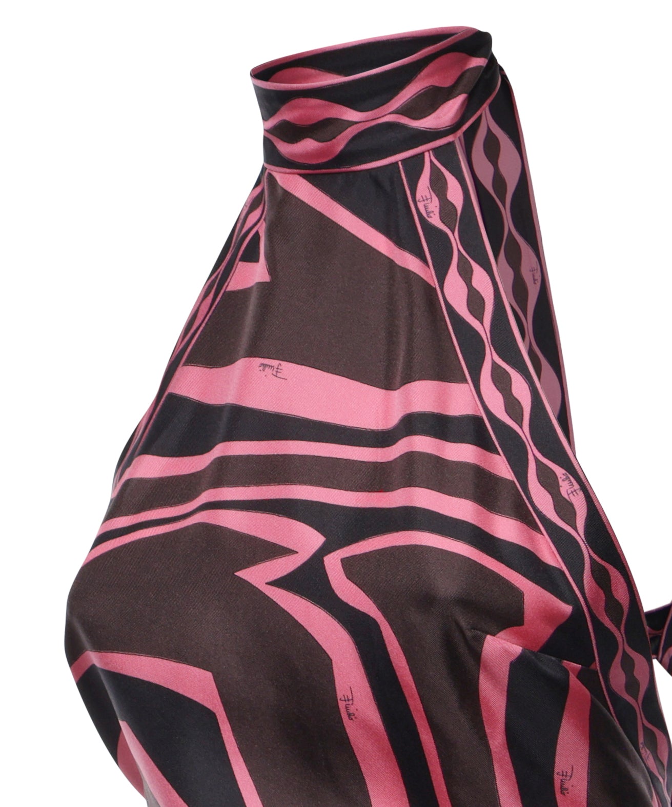 Top foulard in seta con stampa Labirinto 6URM20 6U741018 PUCCI 