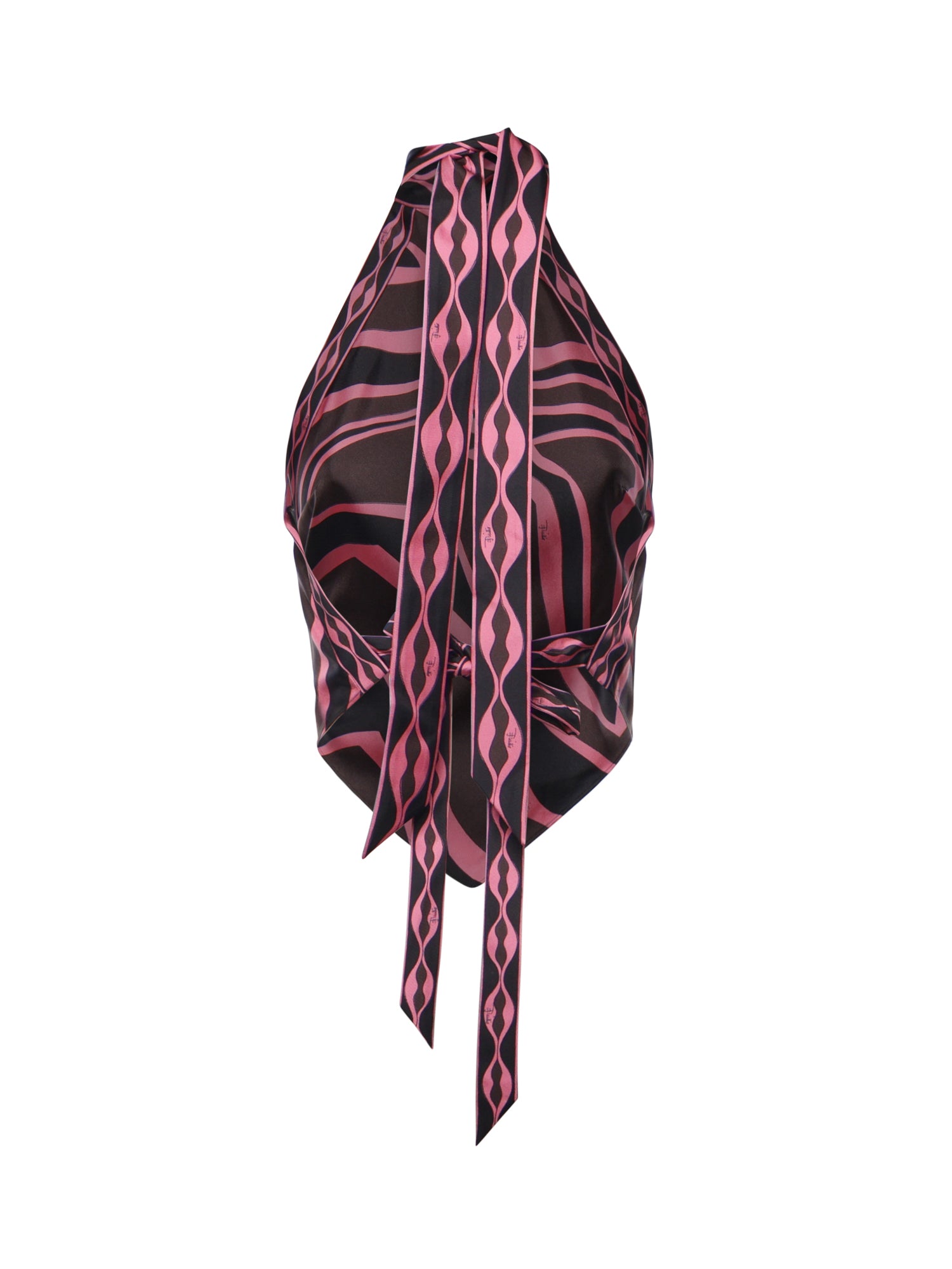 Top foulard in seta con stampa Labirinto 6URM20 6U741018 PUCCI 