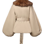 Giacca con colletto in pelliccia sintetica 115145 532 ROTATE 