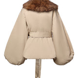 Giacca con colletto in pelliccia sintetica 115145 532 ROTATE 