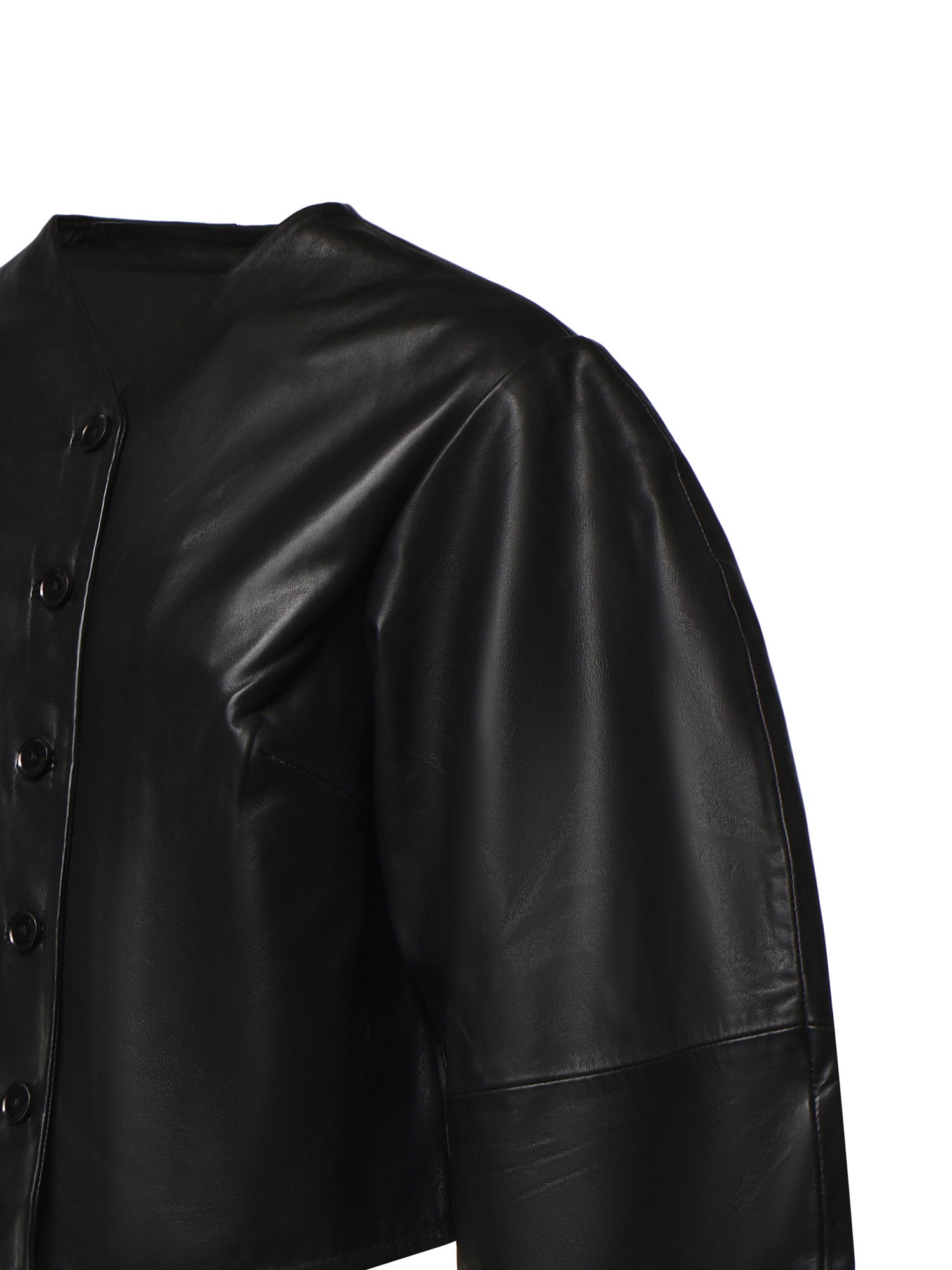 Giacca cropped in pelle 116172 100 ROTATE 
