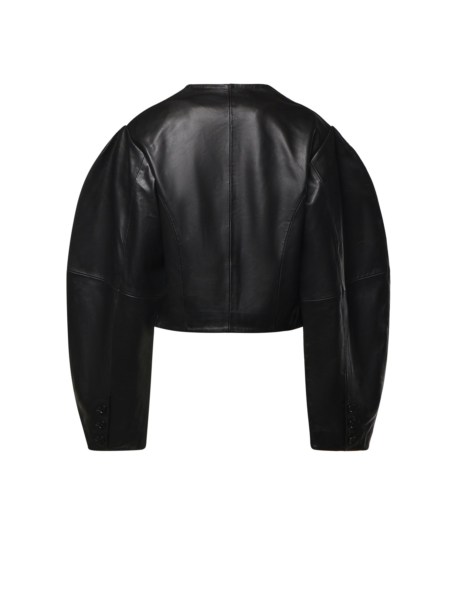 Giacca cropped in pelle 116172 100 ROTATE 