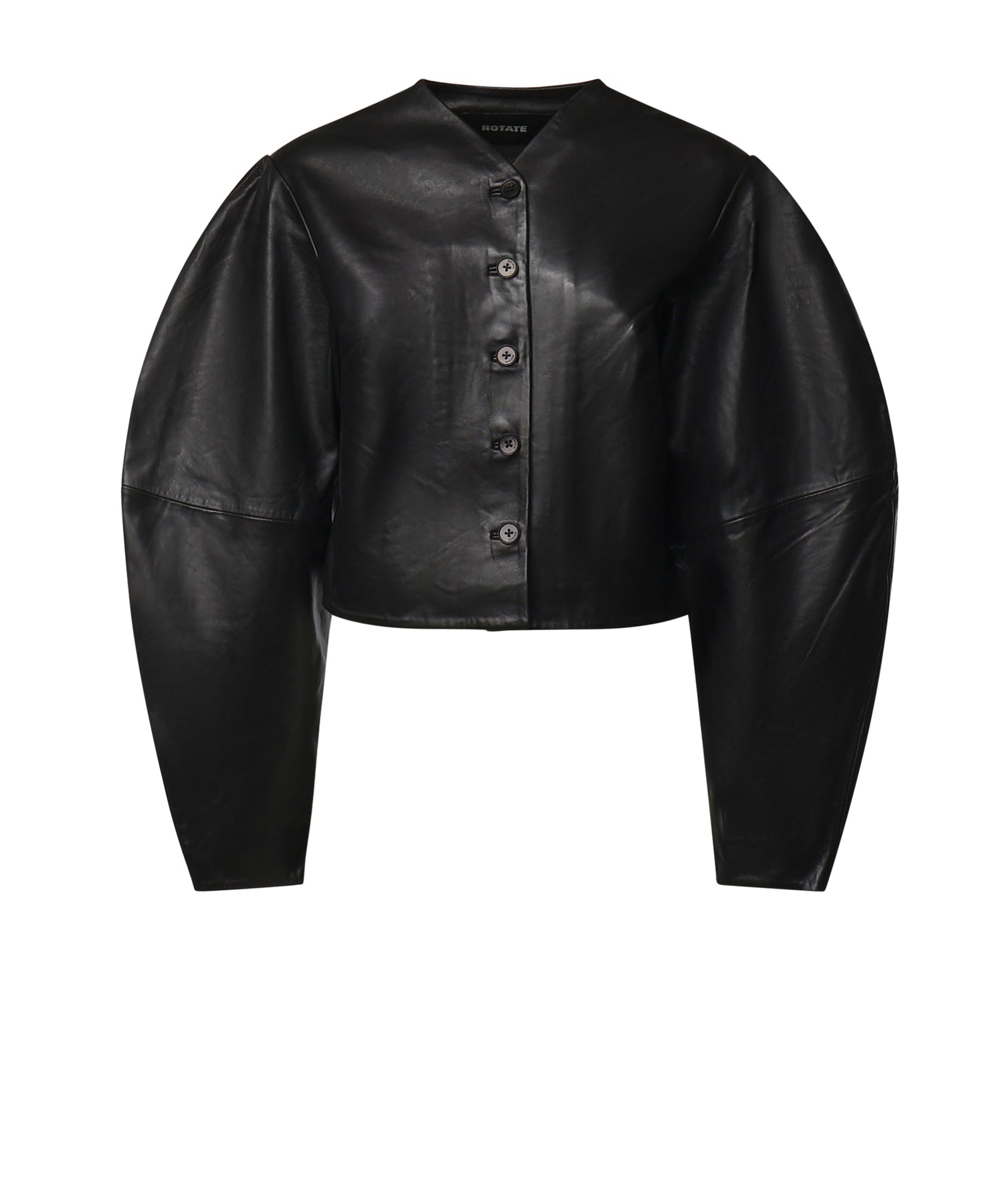 Giacca cropped in pelle 116172 100 ROTATE 
