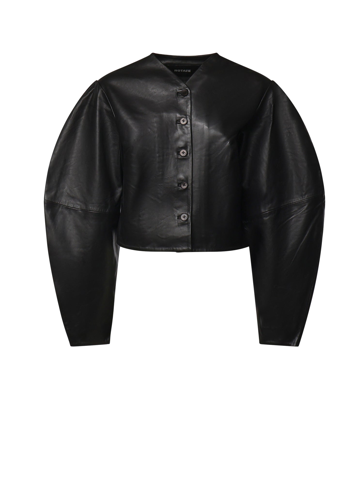 Giacca cropped in pelle 116172 100 ROTATE 