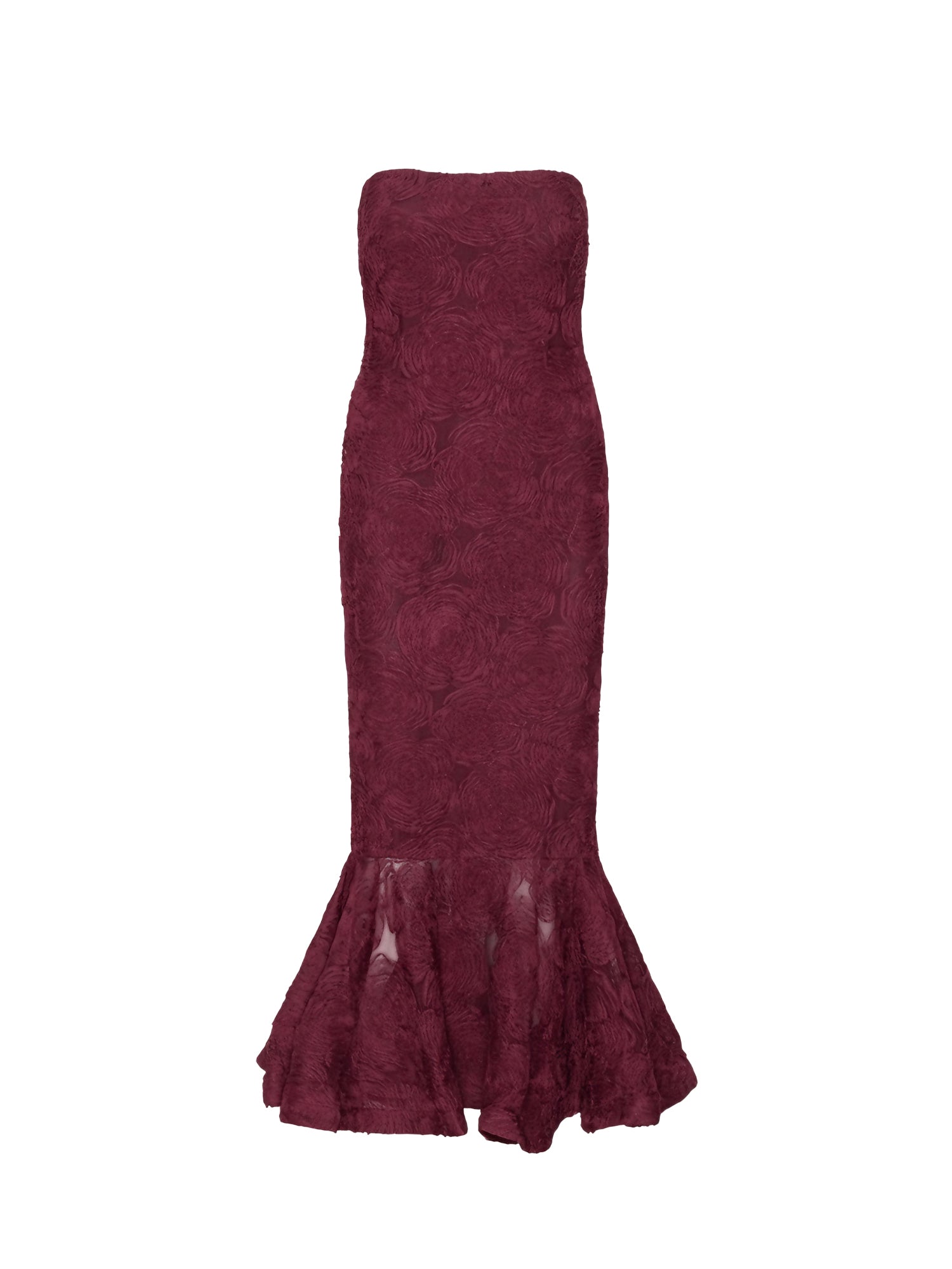 Abito midi in mesh con volant 116275 741 ROTATE 