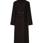 Cappotto doppiopetto in camoscio 116503 1111 ROTATE 