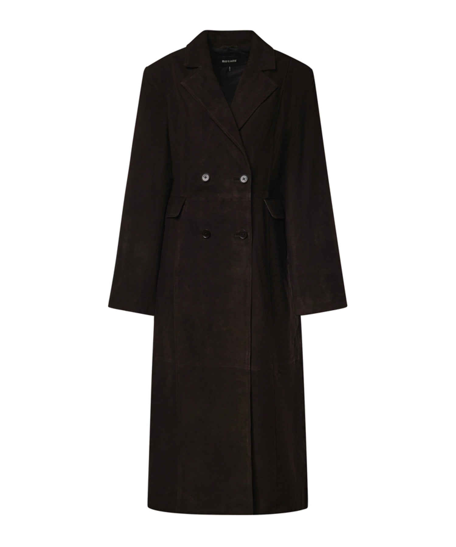 Cappotto doppiopetto in camoscio 116503 1111 ROTATE 