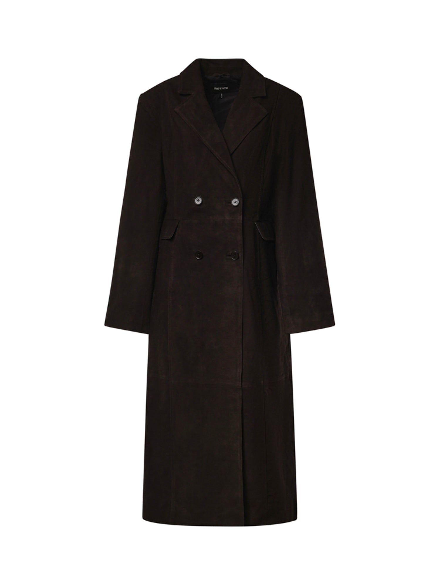 Cappotto doppiopetto in camoscio 116503 1111 ROTATE 