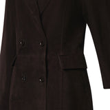 Cappotto doppiopetto in camoscio 116503 1111 ROTATE 