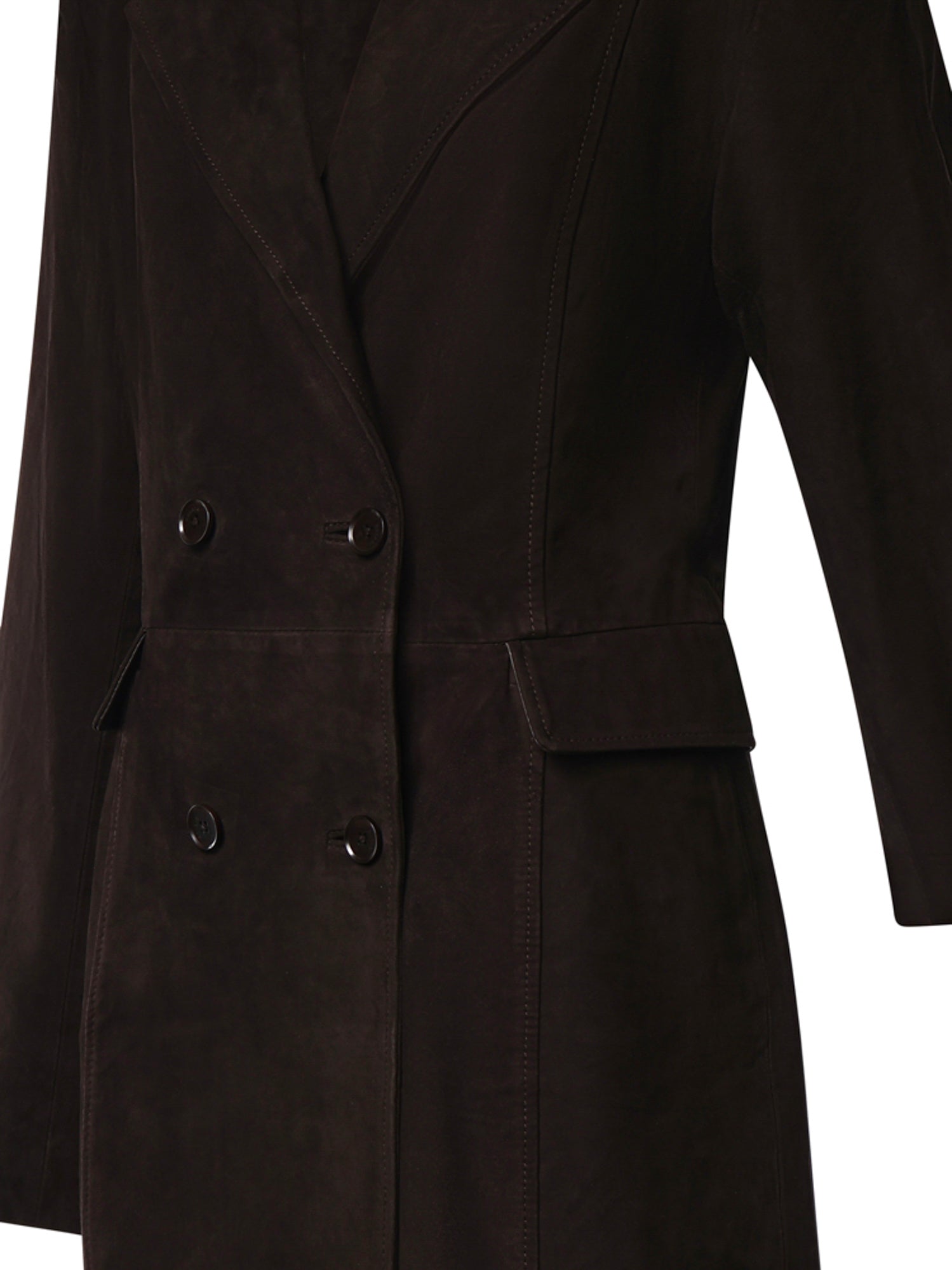 Cappotto doppiopetto in camoscio 116503 1111 ROTATE 