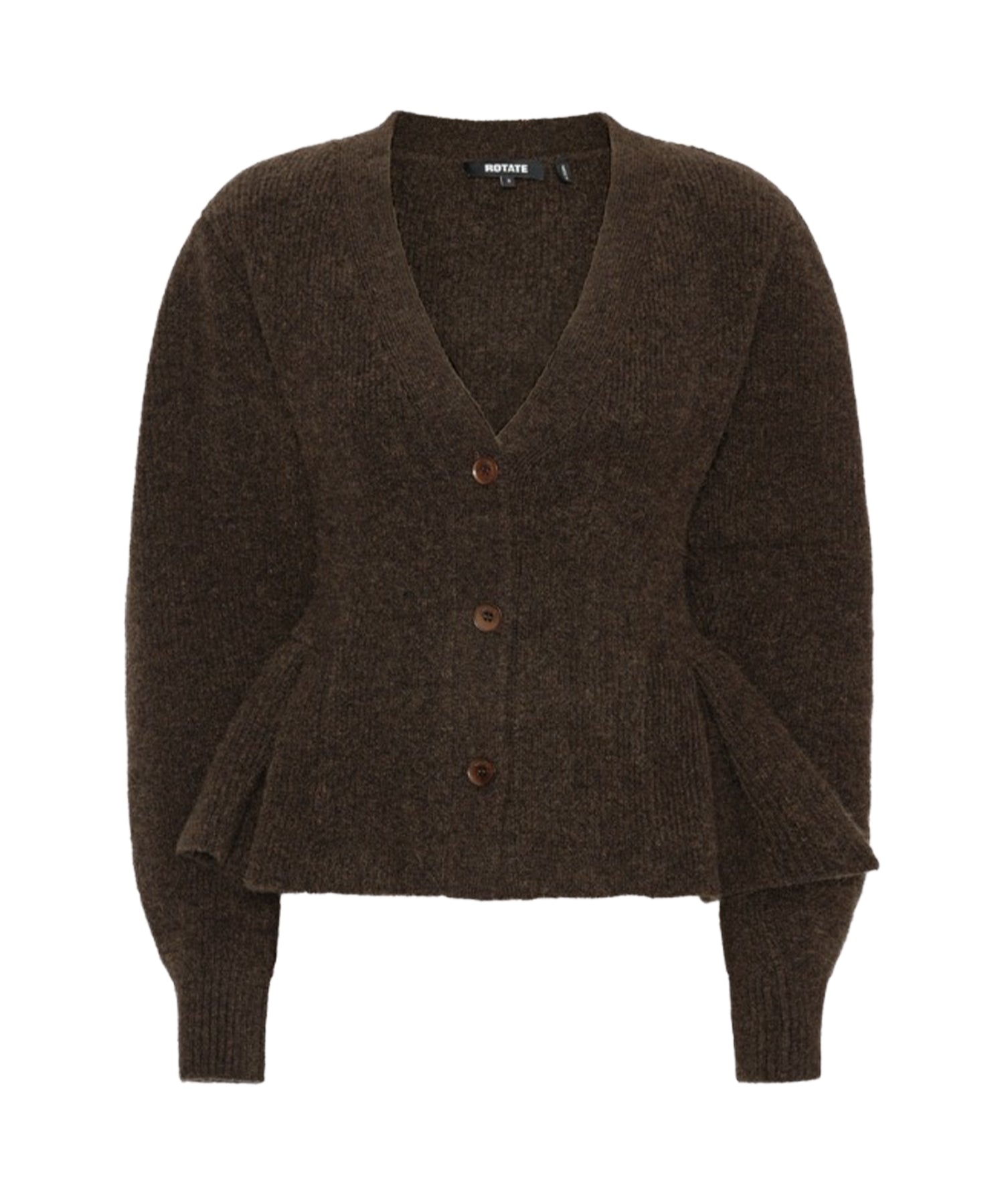 Cardigan con volant in misto alpaca e lana 116618 1667 ROTATE 