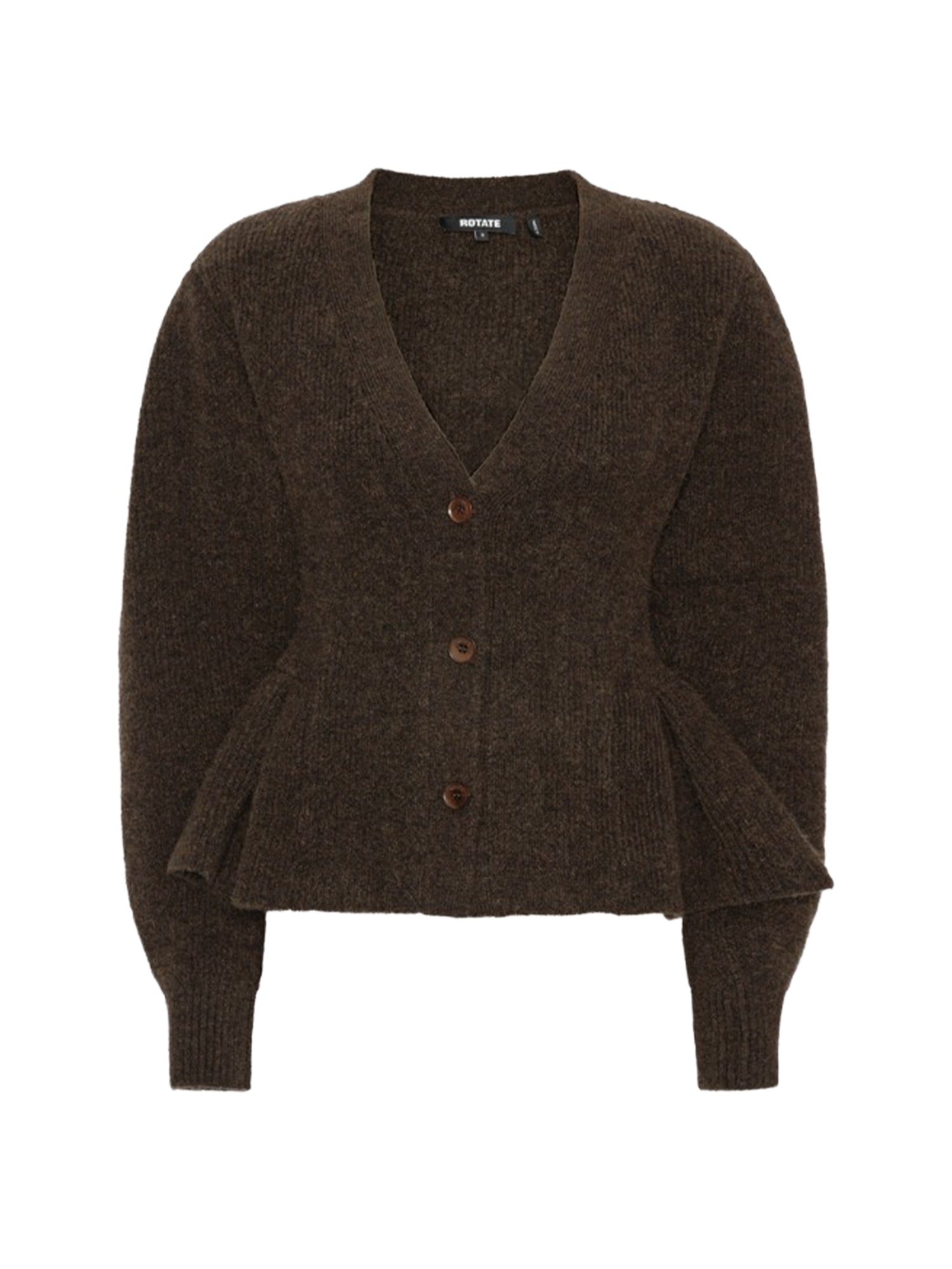 Cardigan con volant in misto alpaca e lana 116618 1667 ROTATE 