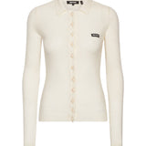 Polo in lana e cashmere con logo 116680 857 ROTATE 