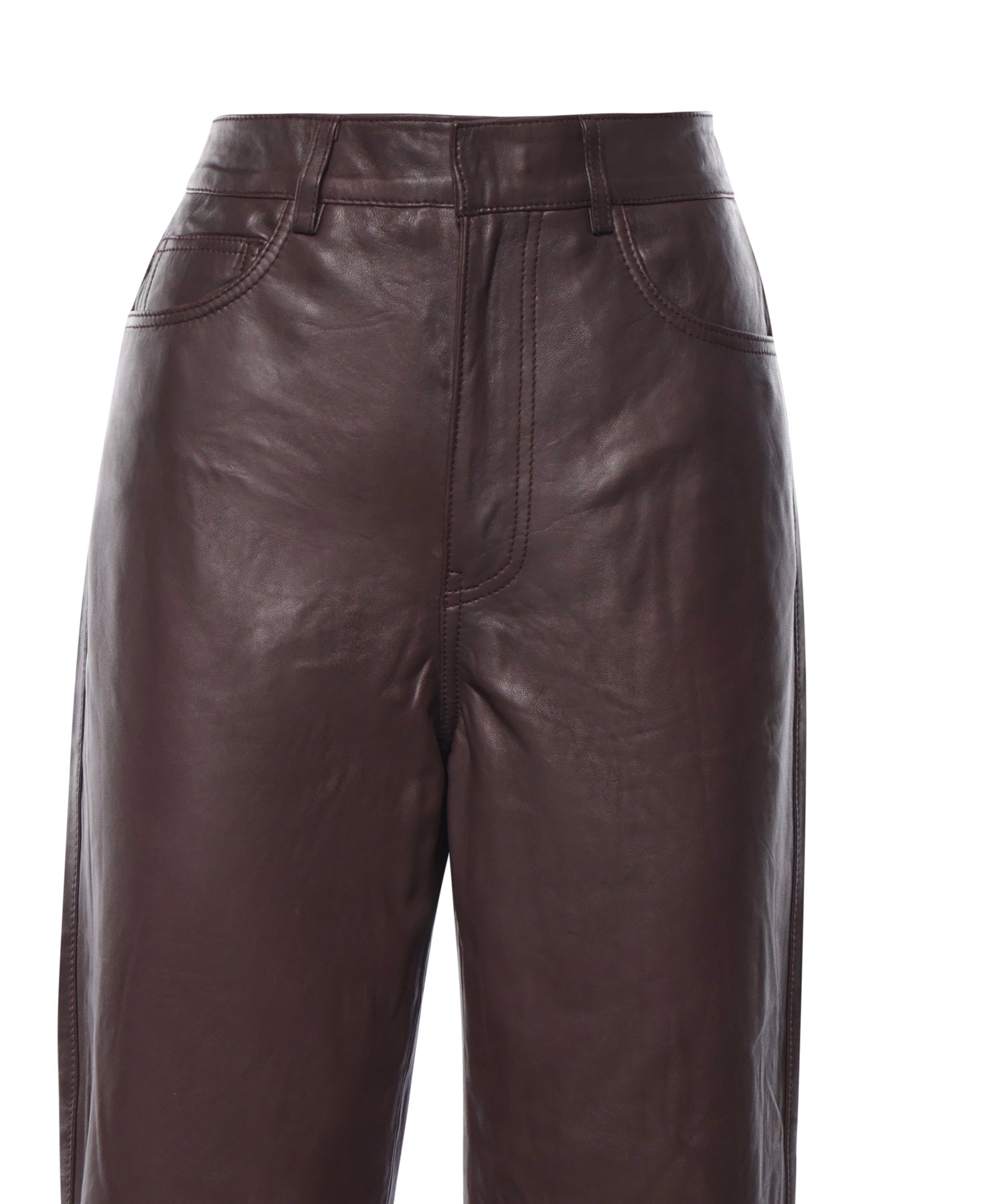 Pantaloni straight in pelle 117012 1667 ROTATE 