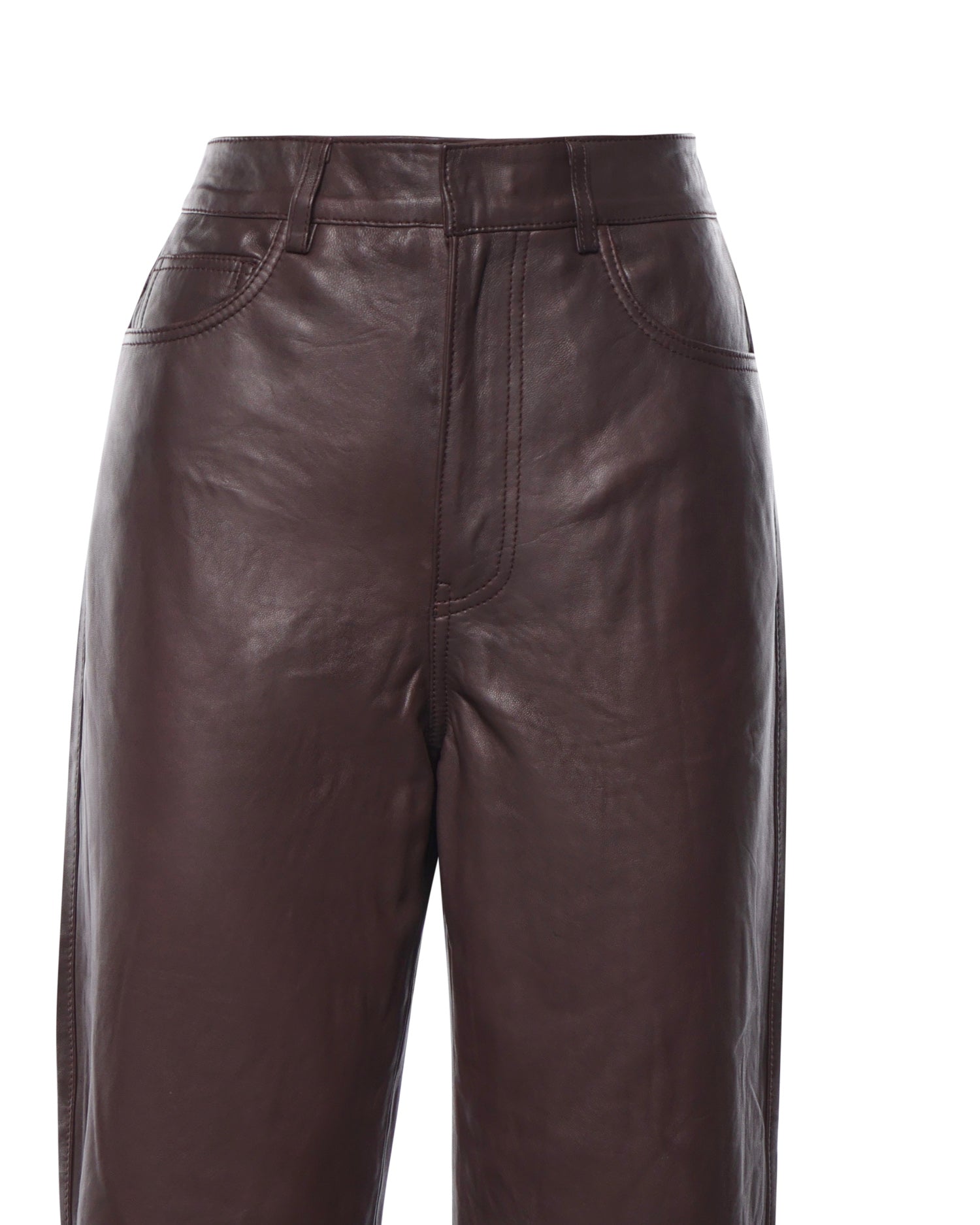 Pantaloni straight in pelle 117012 1667 ROTATE 