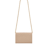Pochette con catena Cassandre in pelle grain de poudre 377828 BOW012721 SAINT LAURENT 