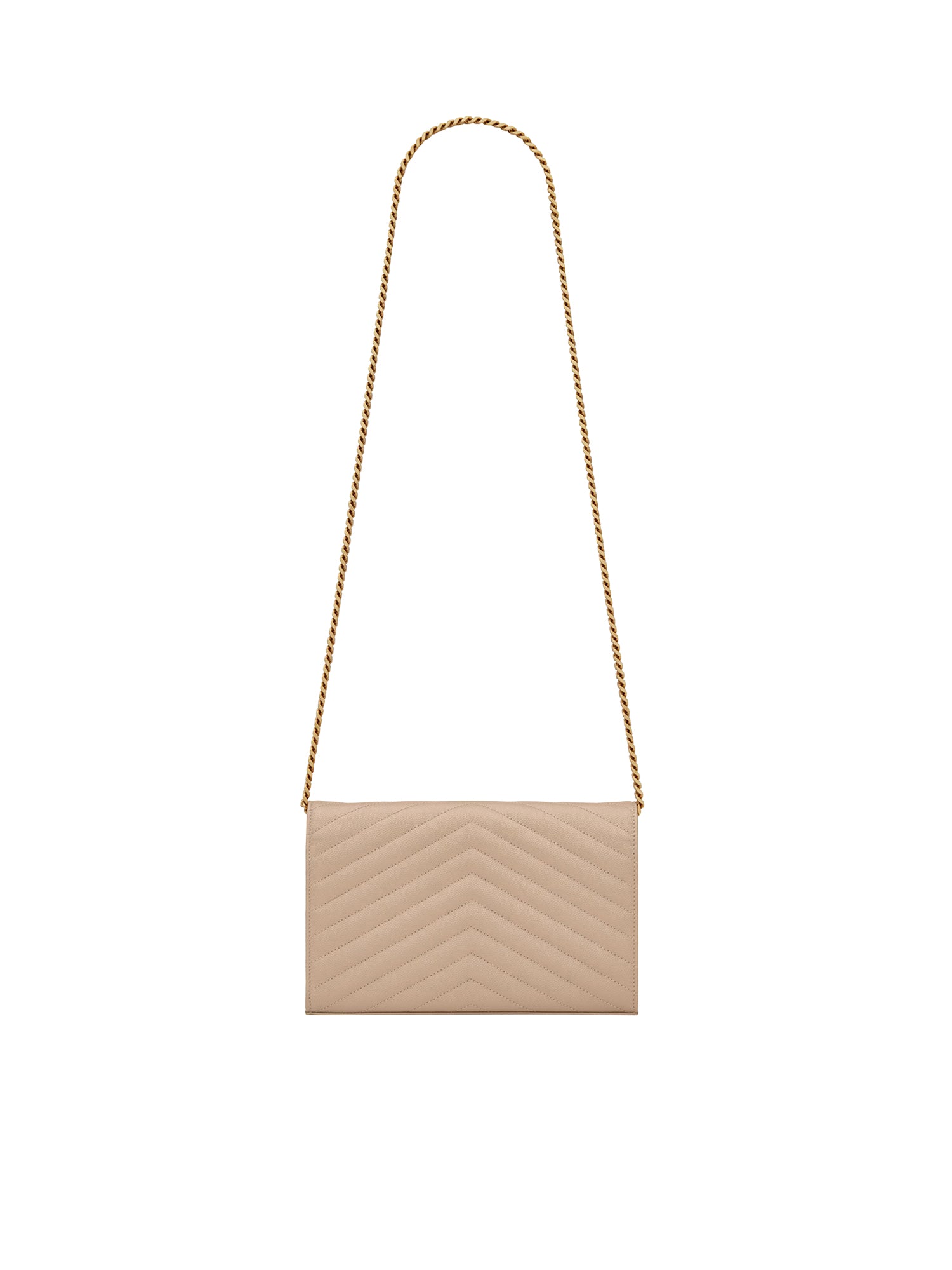 Pochette con catena Cassandre in pelle grain de poudre 377828 BOW012721 SAINT LAURENT 