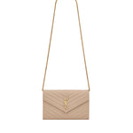 Pochette con catena Cassandre in pelle grain de poudre 377828 BOW012721 SAINT LAURENT 