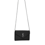 Pochette con catena Cassandre in pelle grain de poudre 377828 BOW021000 SAINT LAURENT 