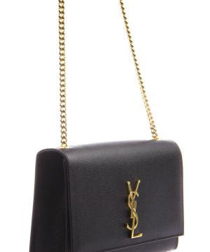 Pochette con catena Cassandre in pelle grain de poudre<BR/> 377828 BOW081000 SAINT LAURENT 