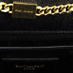 Pochette con catena Cassandre in pelle grain de poudre<BR/> 377828 BOW081000 SAINT LAURENT 