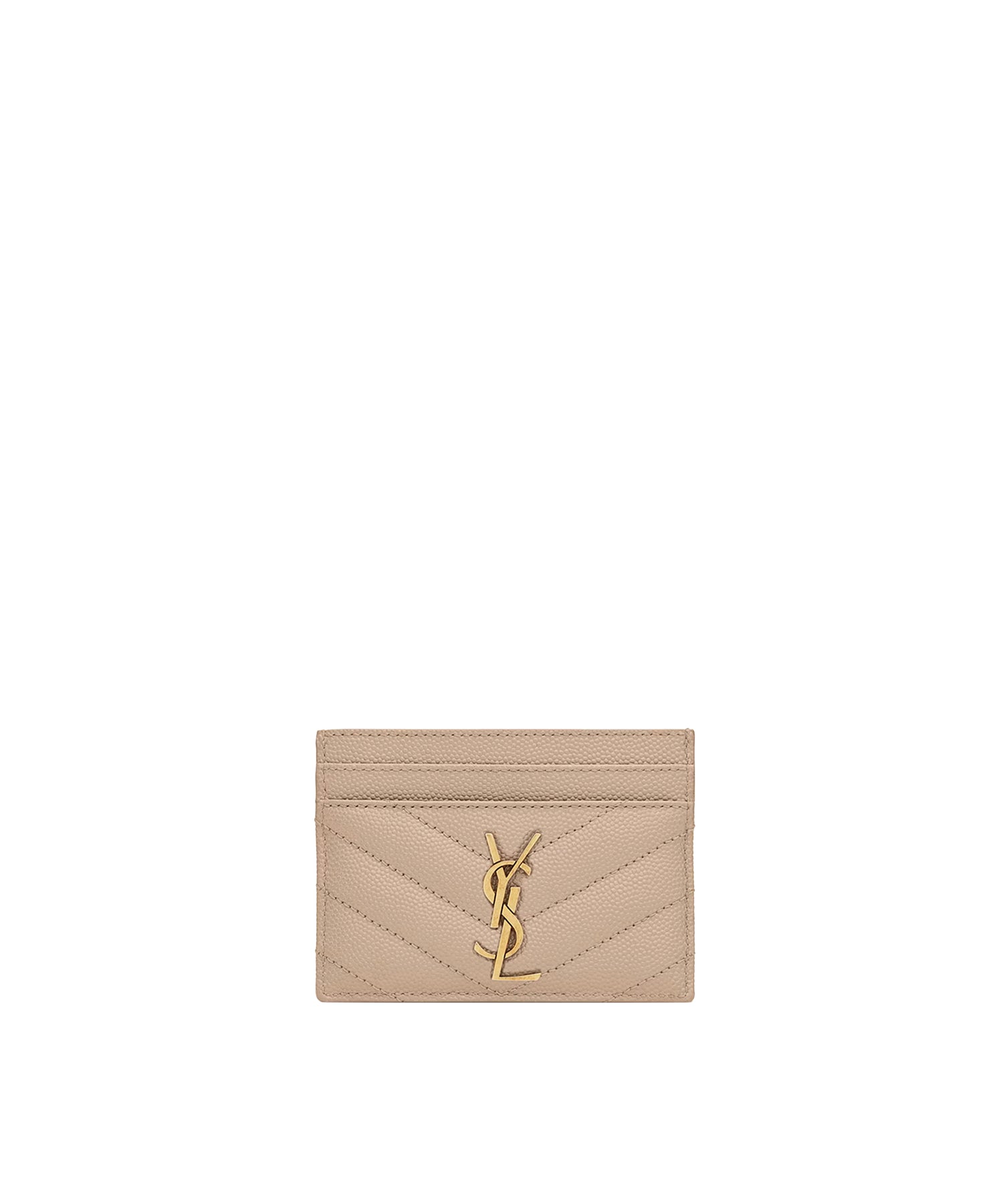 Portacarte Cassandre matelassé in grain de poudre 423291 BOW012721 SAINT LAURENT 