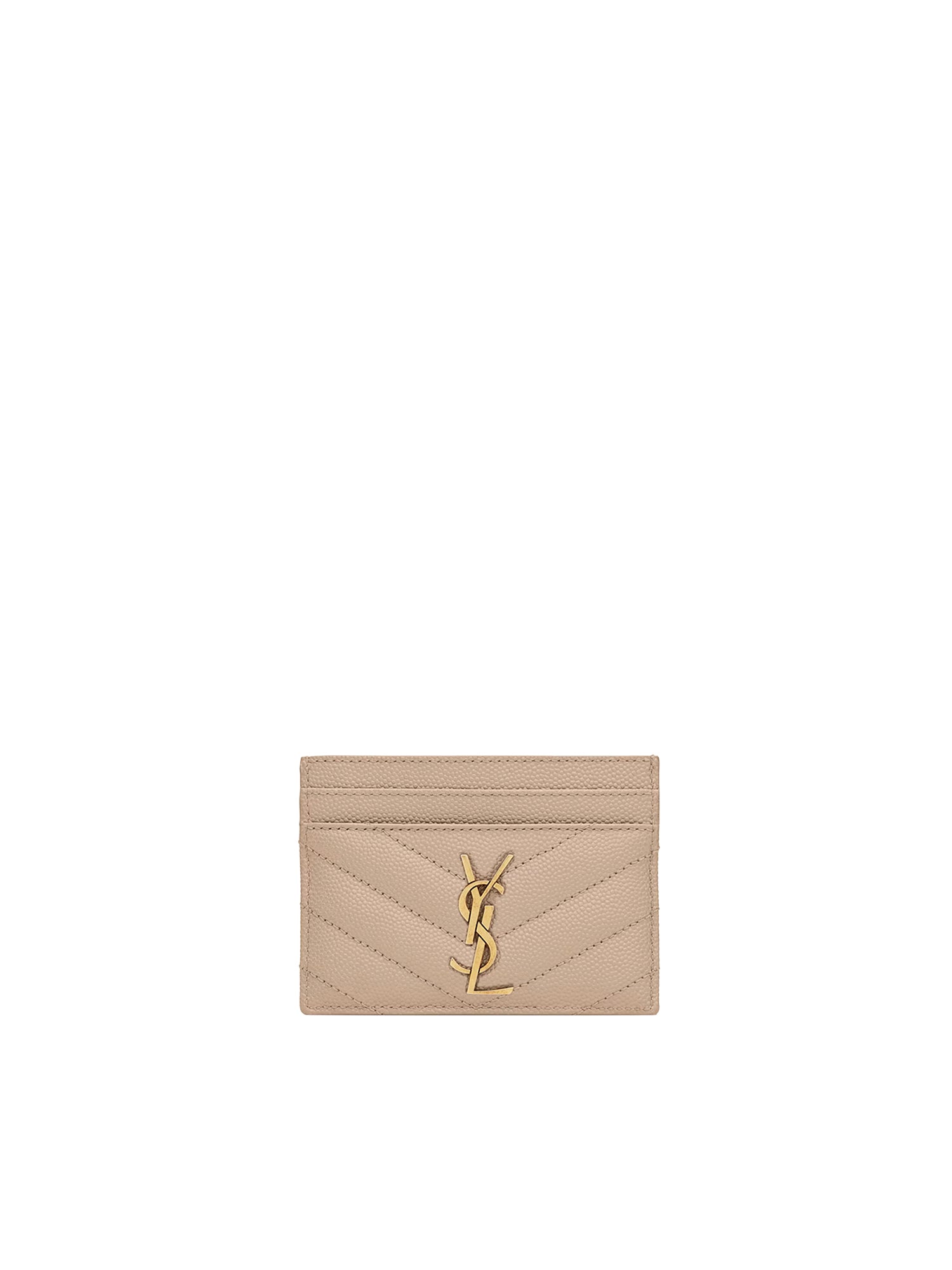 Portacarte Cassandre matelassé in grain de poudre 423291 BOW012721 SAINT LAURENT 