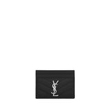 Cassandre Matelassè portacarte in grain de poudre 423291 BOW021000 SAINT LAURENT 