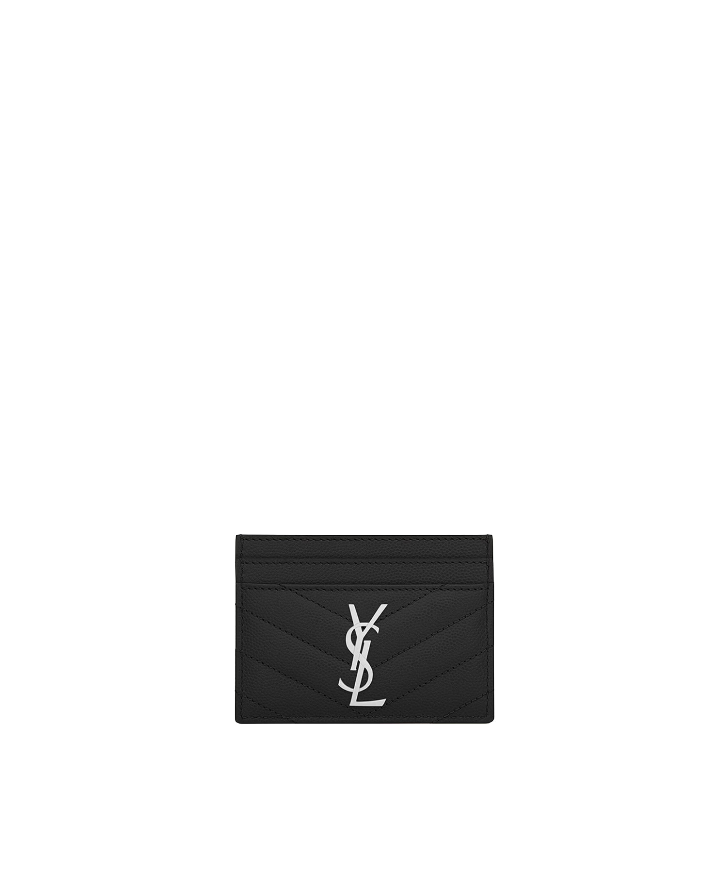 Cassandre Matelassè portacarte in grain de poudre 423291 BOW021000 SAINT LAURENT 