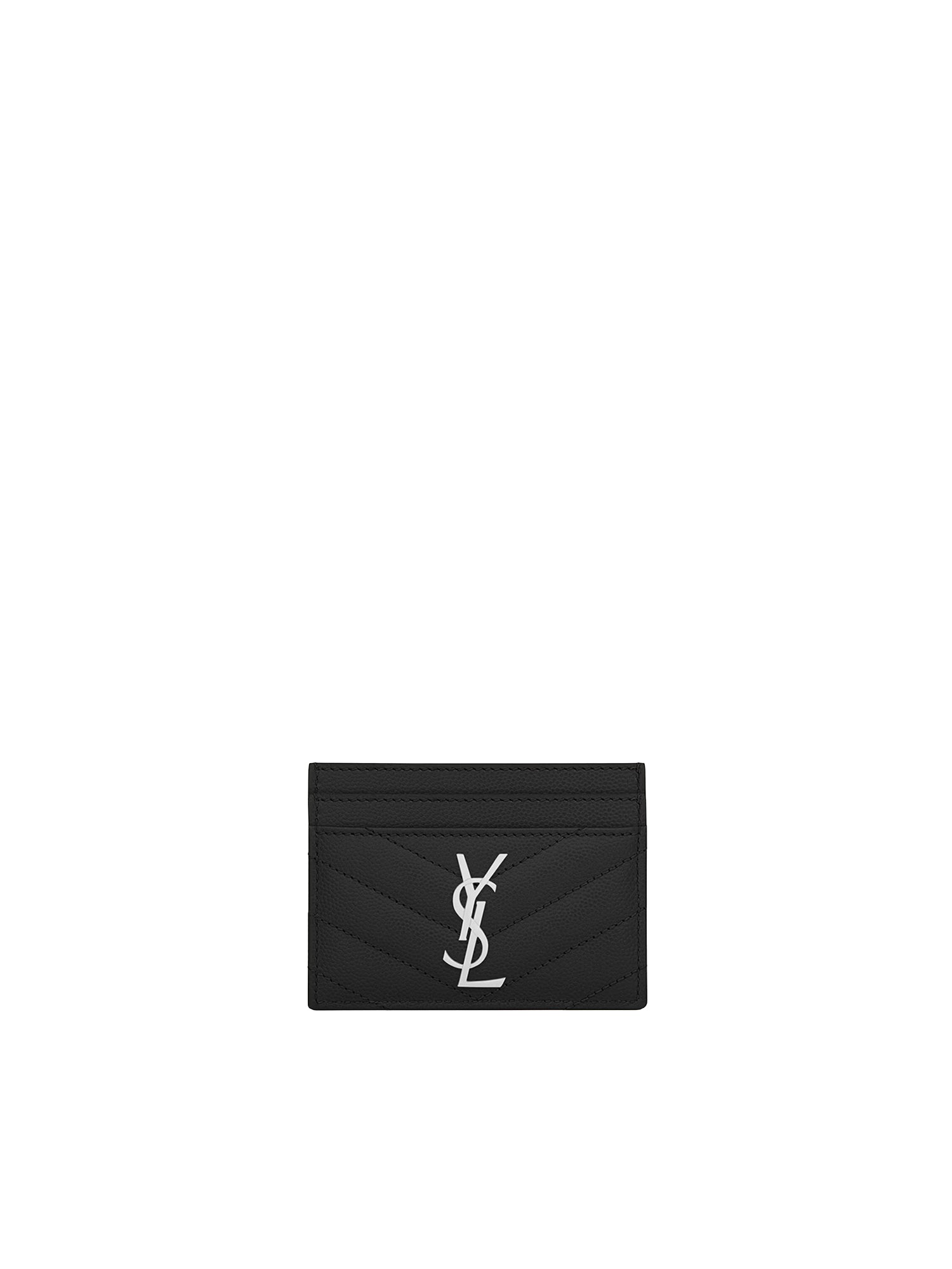 Cassandre Matelassè portacarte in grain de poudre 423291 BOW021000 SAINT LAURENT 