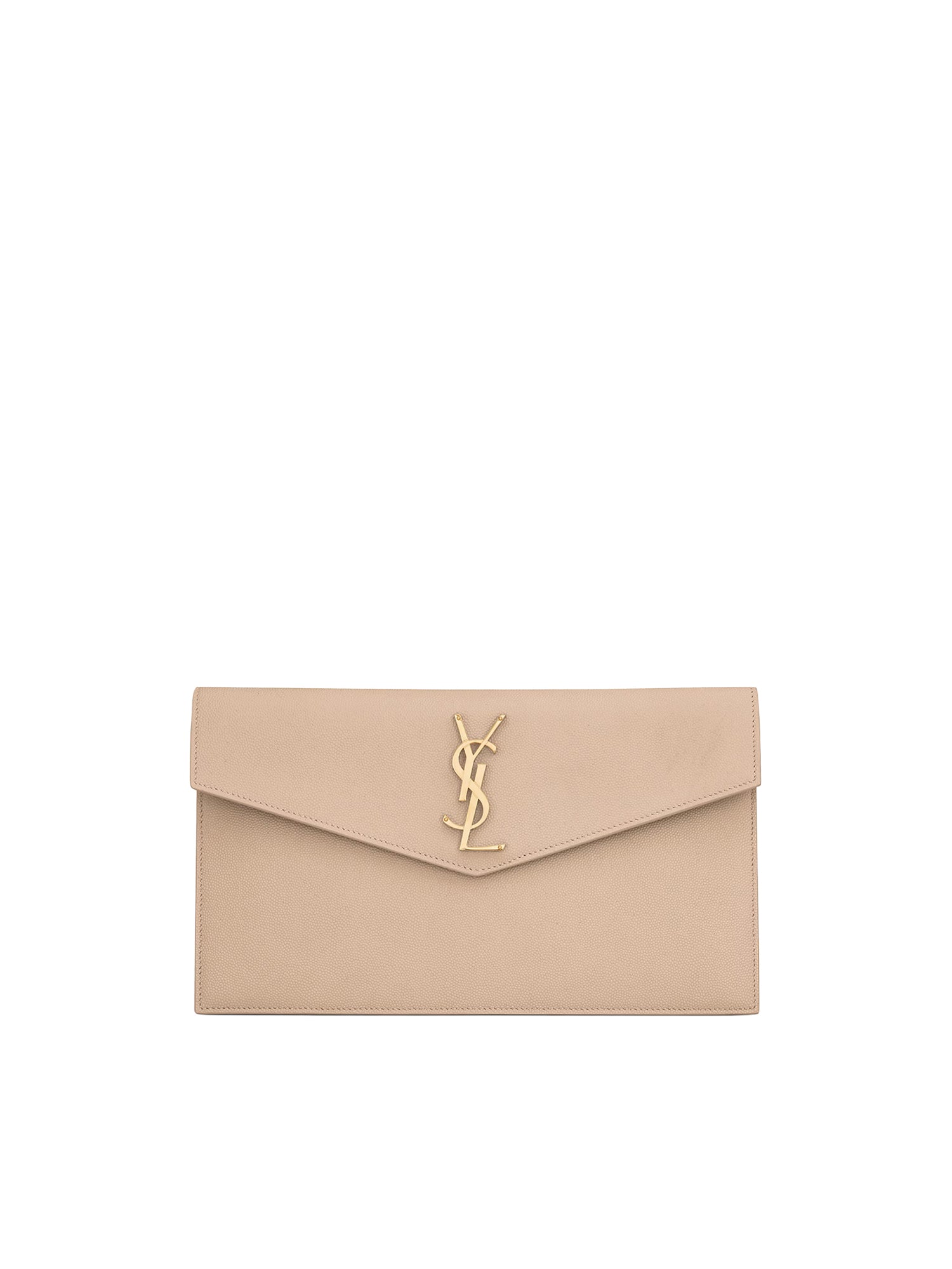 Pochette Uptown in pelle goffrata grain de poudre<BR/> 565739 1GF0J2721 SAINT LAURENT 