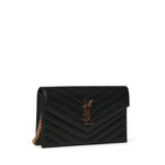 Pochette Envelope con catena Cassandre in pelle grain de poudre 857605 BOW011000 SAINT LAURENT 