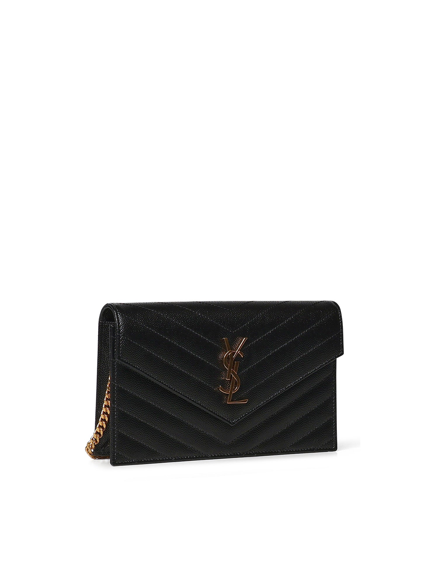 Pochette Envelope con catena Cassandre in pelle grain de poudre 857605 BOW011000 SAINT LAURENT 