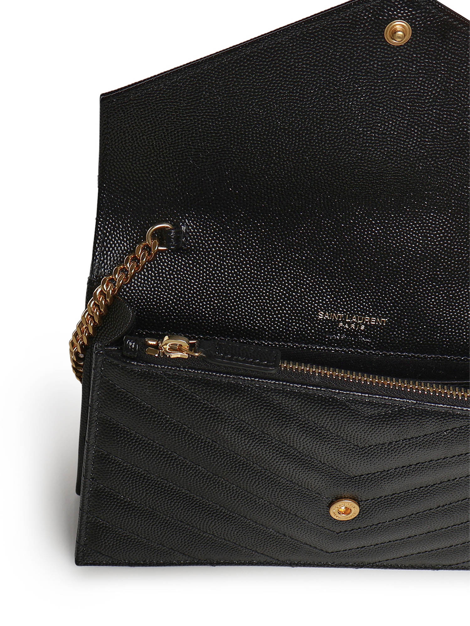 Pochette Envelope con catena Cassandre in pelle grain de poudre 857605 BOW011000 SAINT LAURENT 