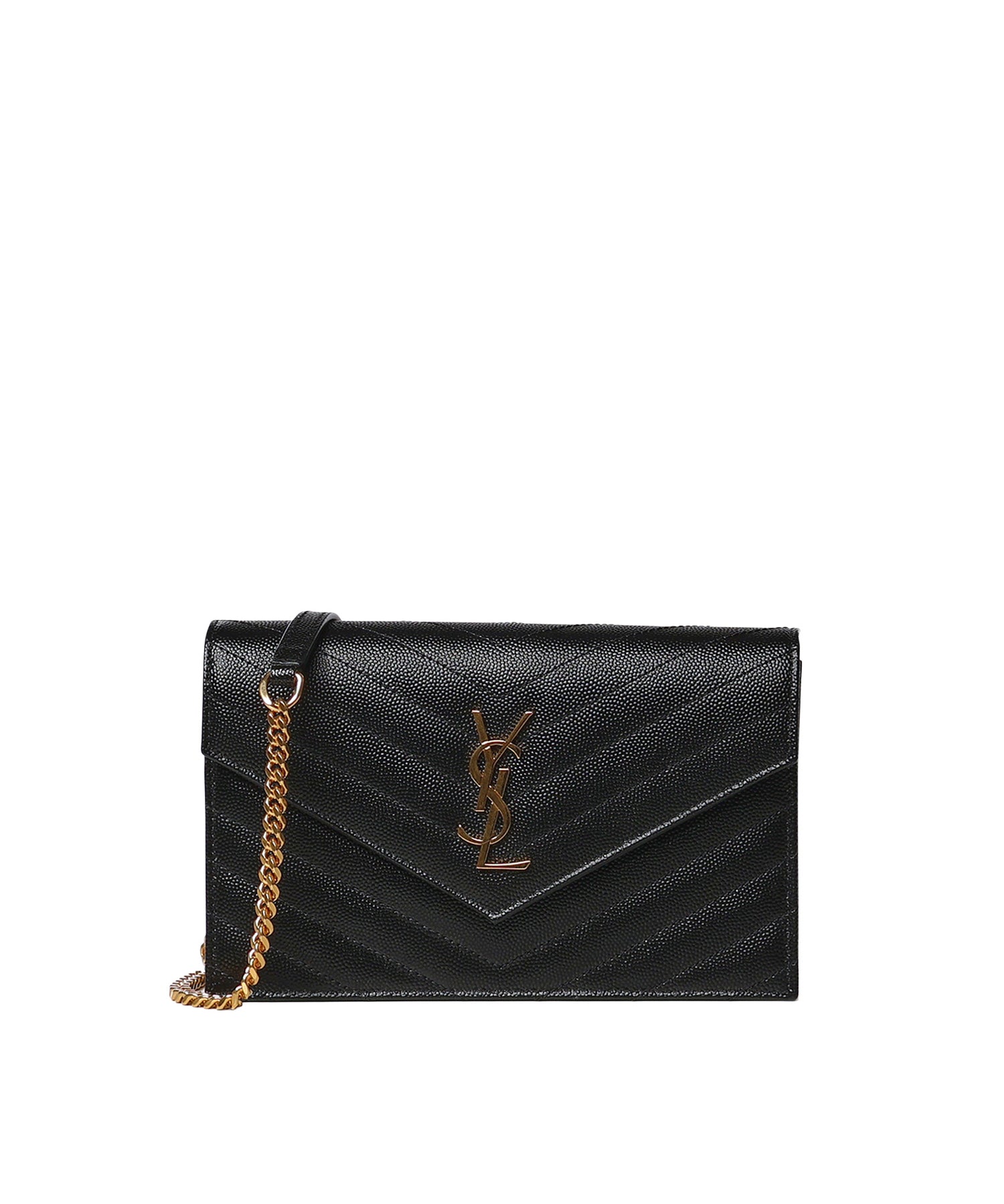 Pochette Envelope con catena Cassandre in pelle grain de poudre 857605 BOW011000 SAINT LAURENT 