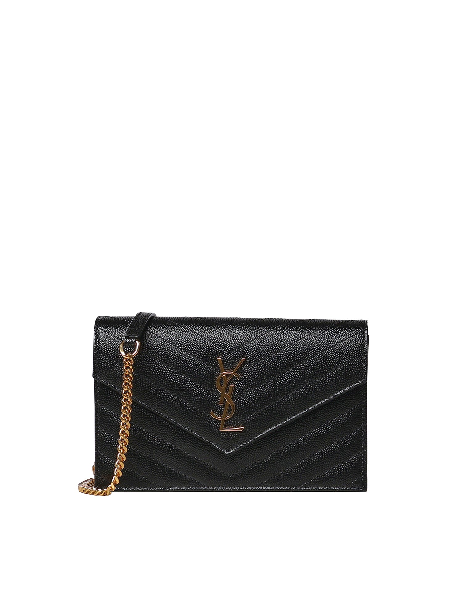 Pochette Envelope con catena Cassandre in pelle grain de poudre 857605 BOW011000 SAINT LAURENT 