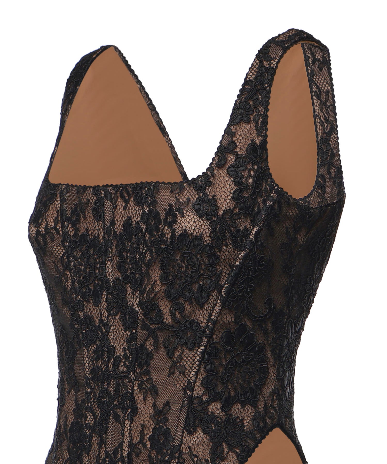 Top a corsetto in pizzo AW26004T B SELF-PORTRAIT 