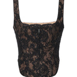 Top a corsetto in pizzo AW26004T B SELF-PORTRAIT 