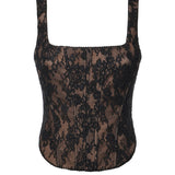 Top a corsetto in pizzo AW26004T B SELF-PORTRAIT 