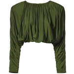 Top in jersey con drappeggio AW26009TA GR SELF-PORTRAIT 