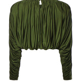 Top in jersey con drappeggio AW26009TA GR SELF-PORTRAIT 