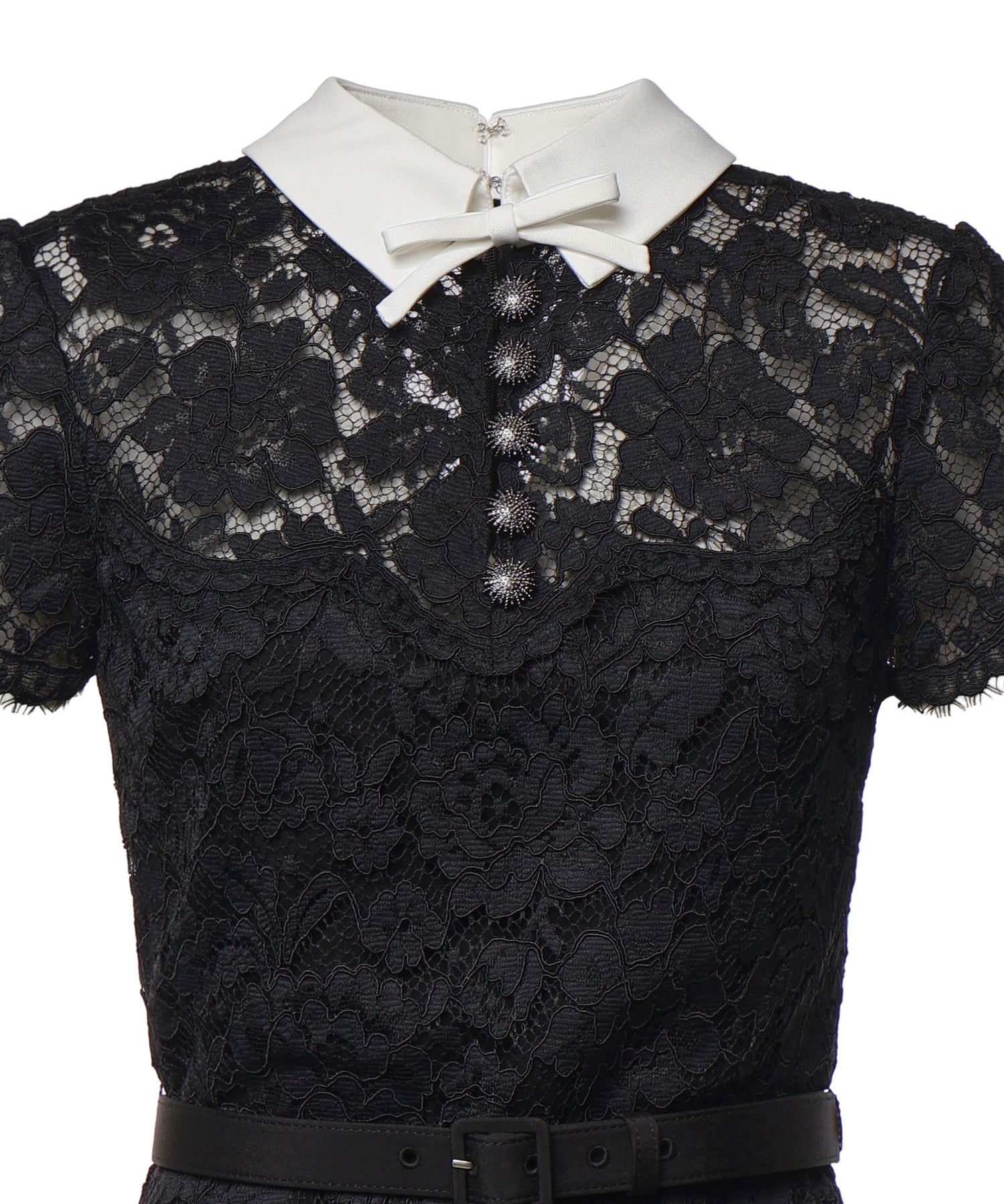 Abito midi in pizzo AW26019MA B SELF-PORTRAIT 