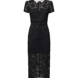 Abito midi in pizzo AW26019MA B SELF-PORTRAIT 