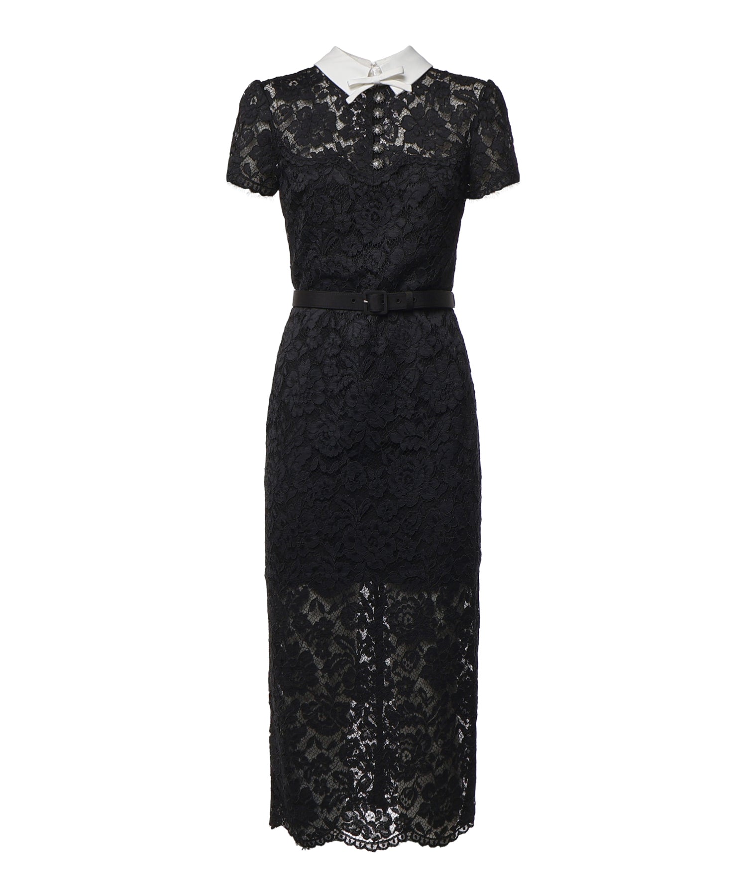 Abito midi in pizzo AW26019MA B SELF-PORTRAIT 