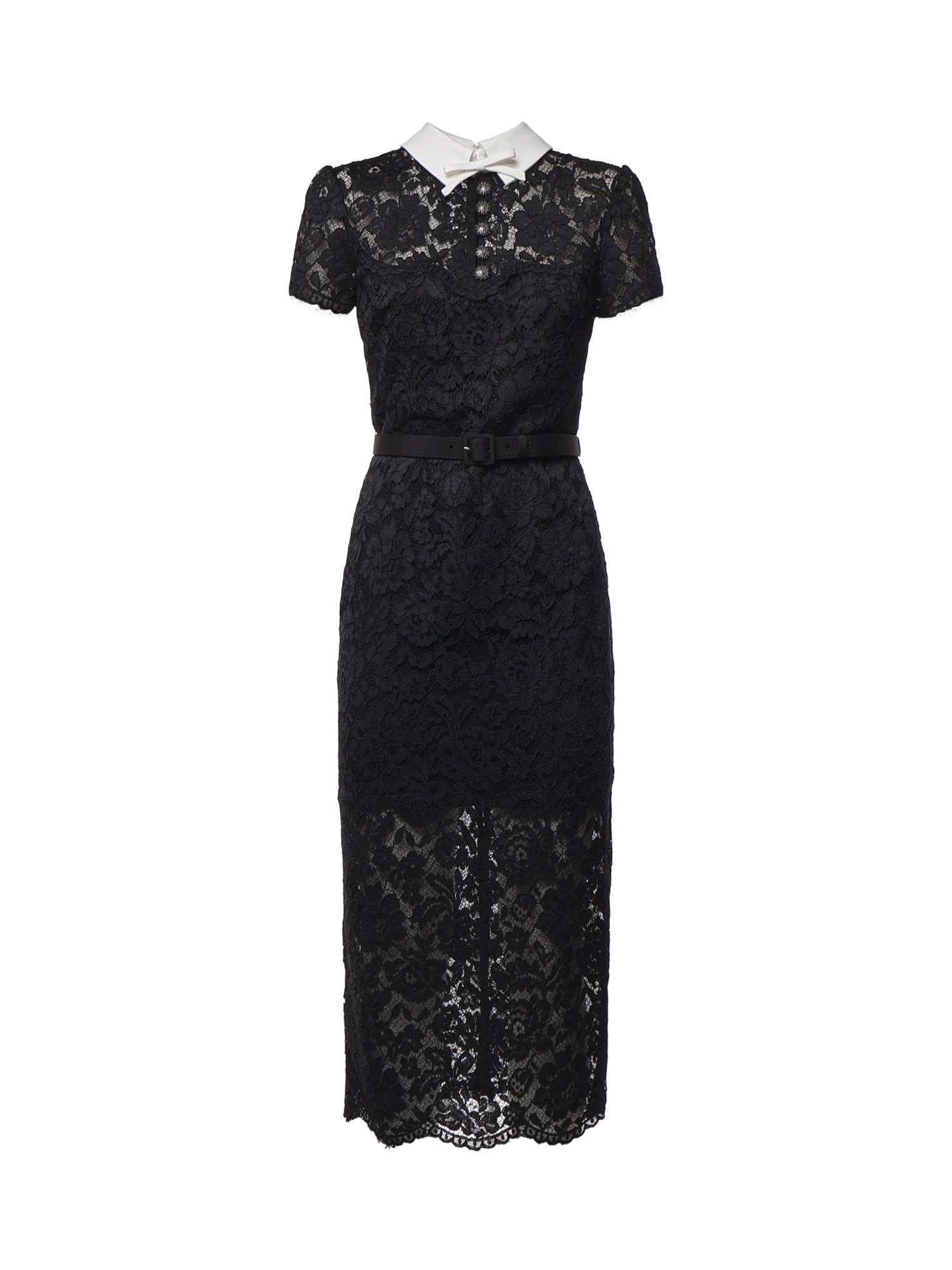 Abito midi in pizzo AW26019MA B SELF-PORTRAIT 