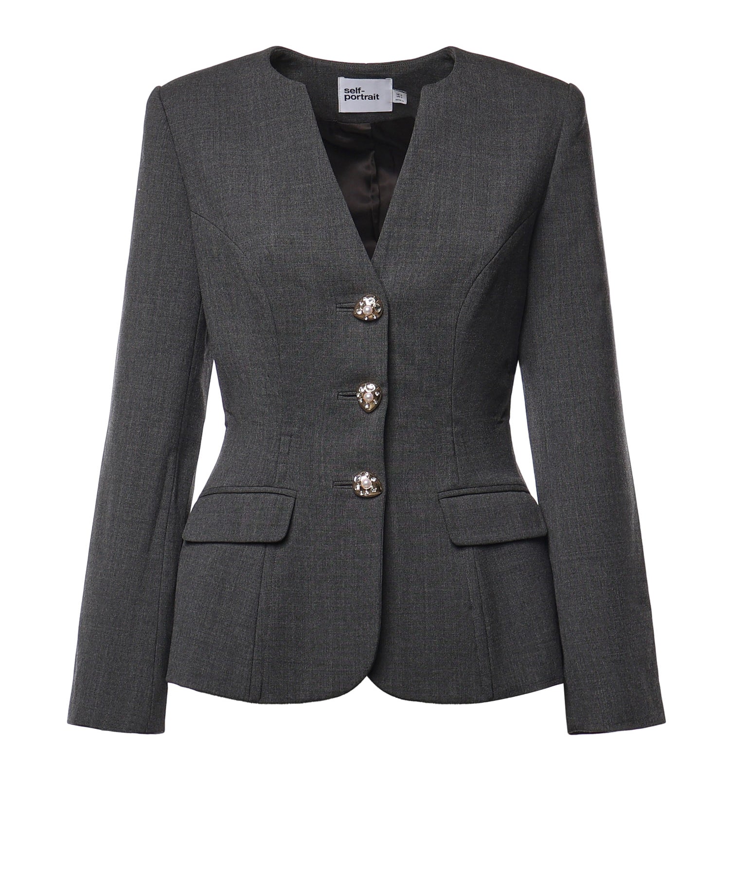Blazer monopetto in misto lana AW26081J GR SELF-PORTRAIT 