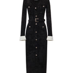 Abito midi in maglia di ciniglia AW26099M B SELF-PORTRAIT 