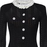 Miniabito in maglia di cotone AW26100S B SELF-PORTRAIT 